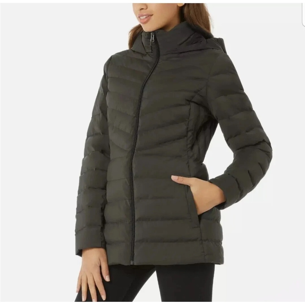NWT Women’s Large 32 Degrees 4 Way Stretch Hooded Puffer Coat Jacket L - Picture 5 of 6